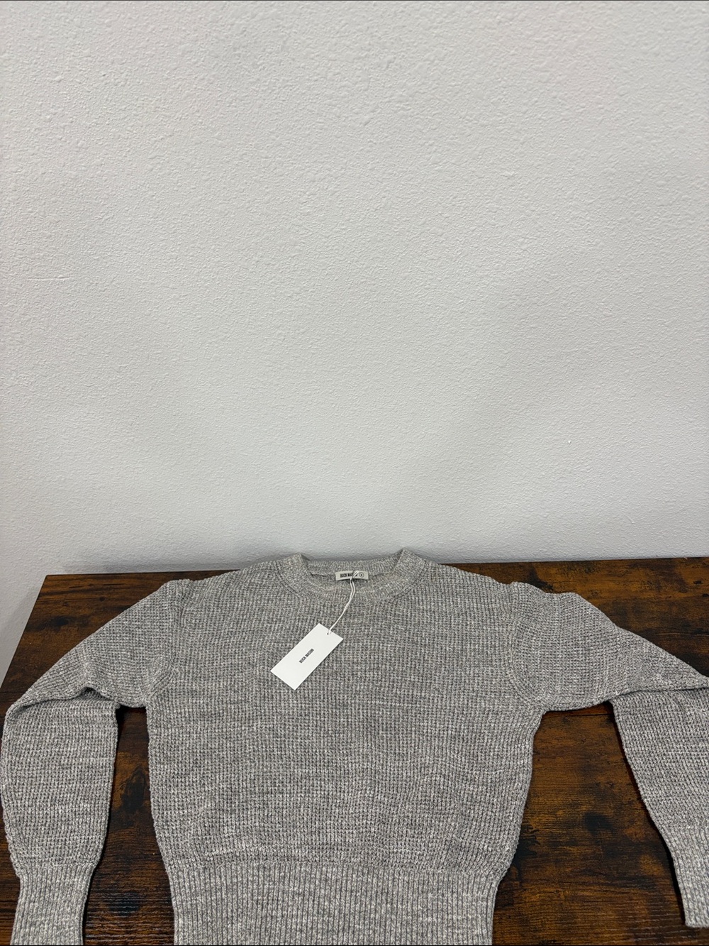Buck Mason Women’s Medium Heather Grey Seafarer Shrunken Crew Sweater $188